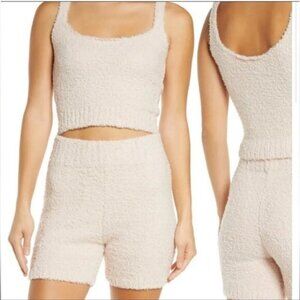 SKIMS Cozy Knit Bouclé Shorts & Tank Lounge Set in Bone Size L/XL NWT Soft